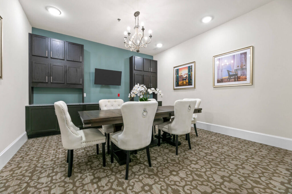 Dining Room Area For Seniors in Independent Living Facility