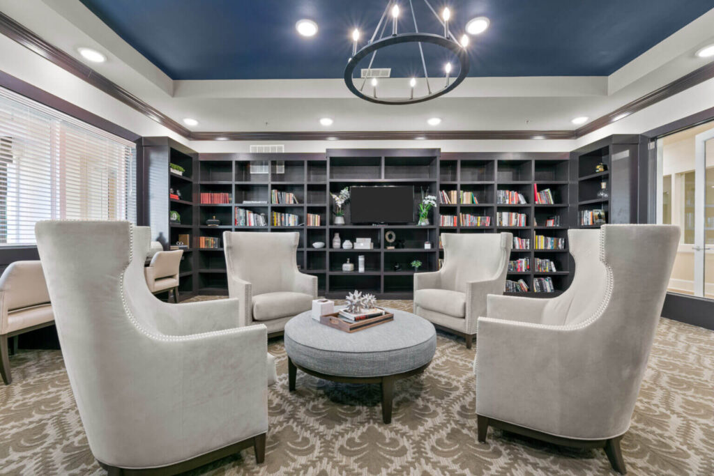 Social Reading Area for Seniors in Assisted Living Facility