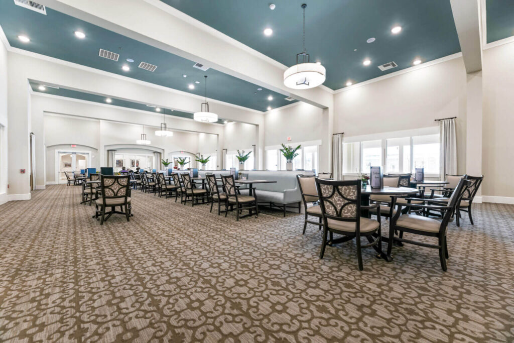 Dining Hall Area for Seniors in Memory Care Facility