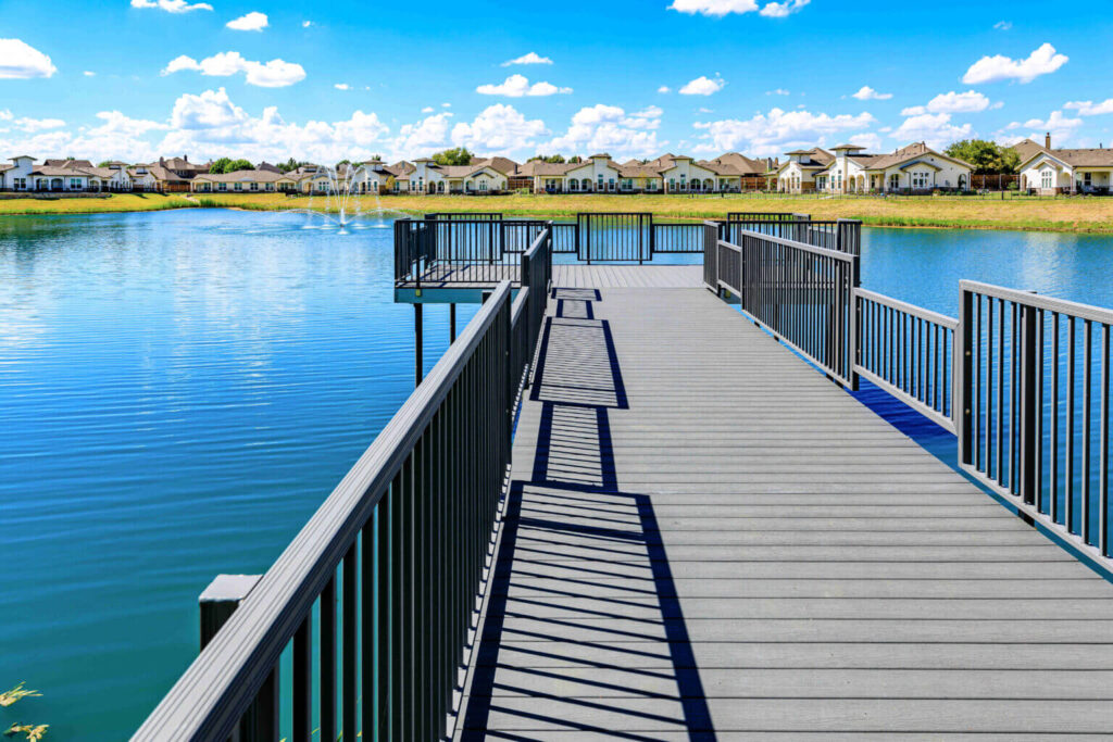 Dock Going Out To Pond Near Assisted Living Facility